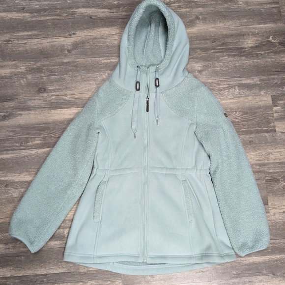 Koolaburra by UGG Bonded Fleece Jacket with Cinch Waist Silver Green - Picture 11 of 11